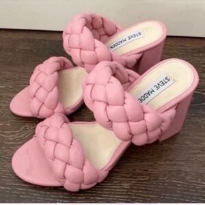 Pink Braided Women's Steve Madden Sandals #6